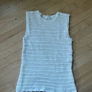 Wilfred Blue Cropped Ribbed Tank Top